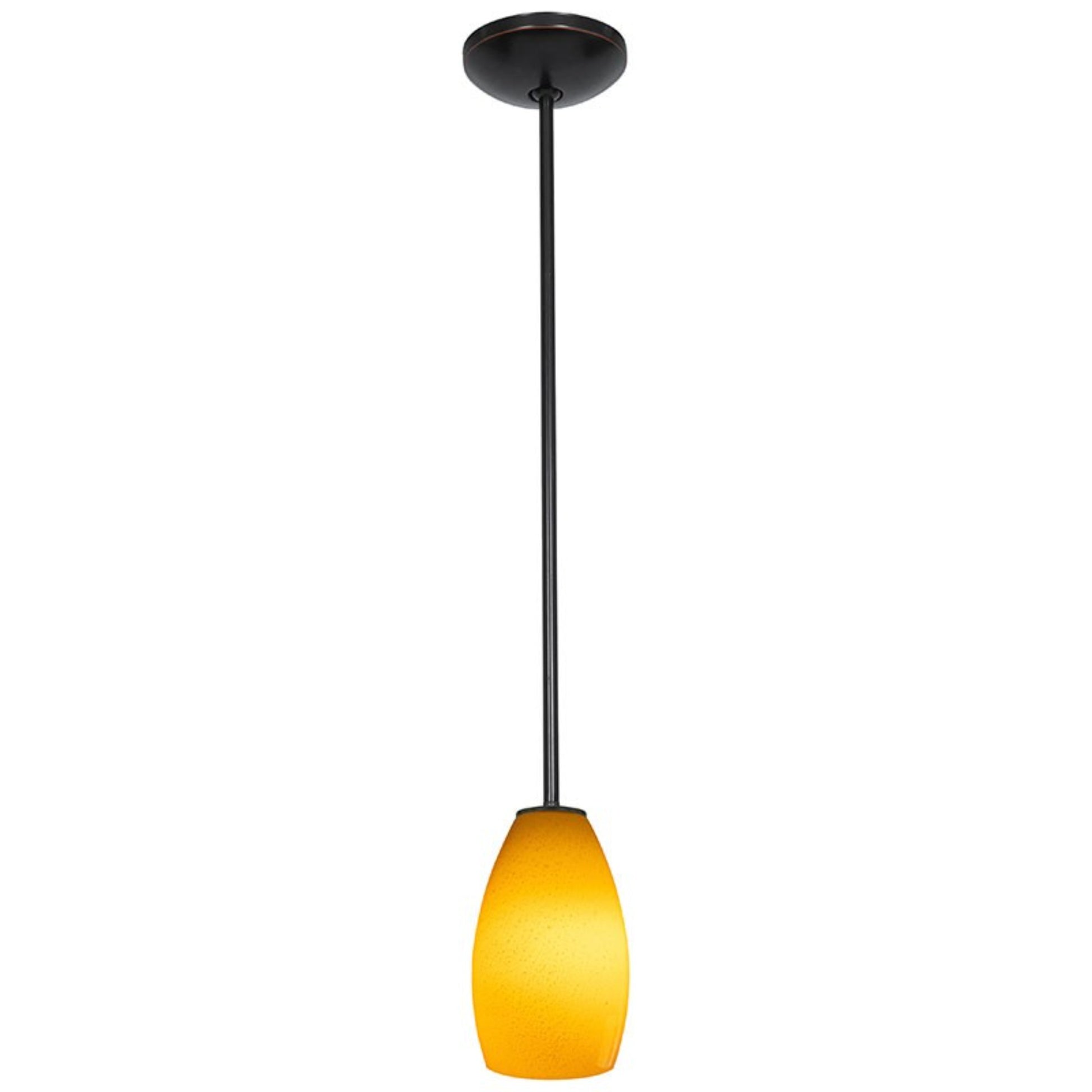 Champagne 9" Pendant, Oil Rubbed Bronze Finish, Maya Diffuser, Rod - Bees Lighting