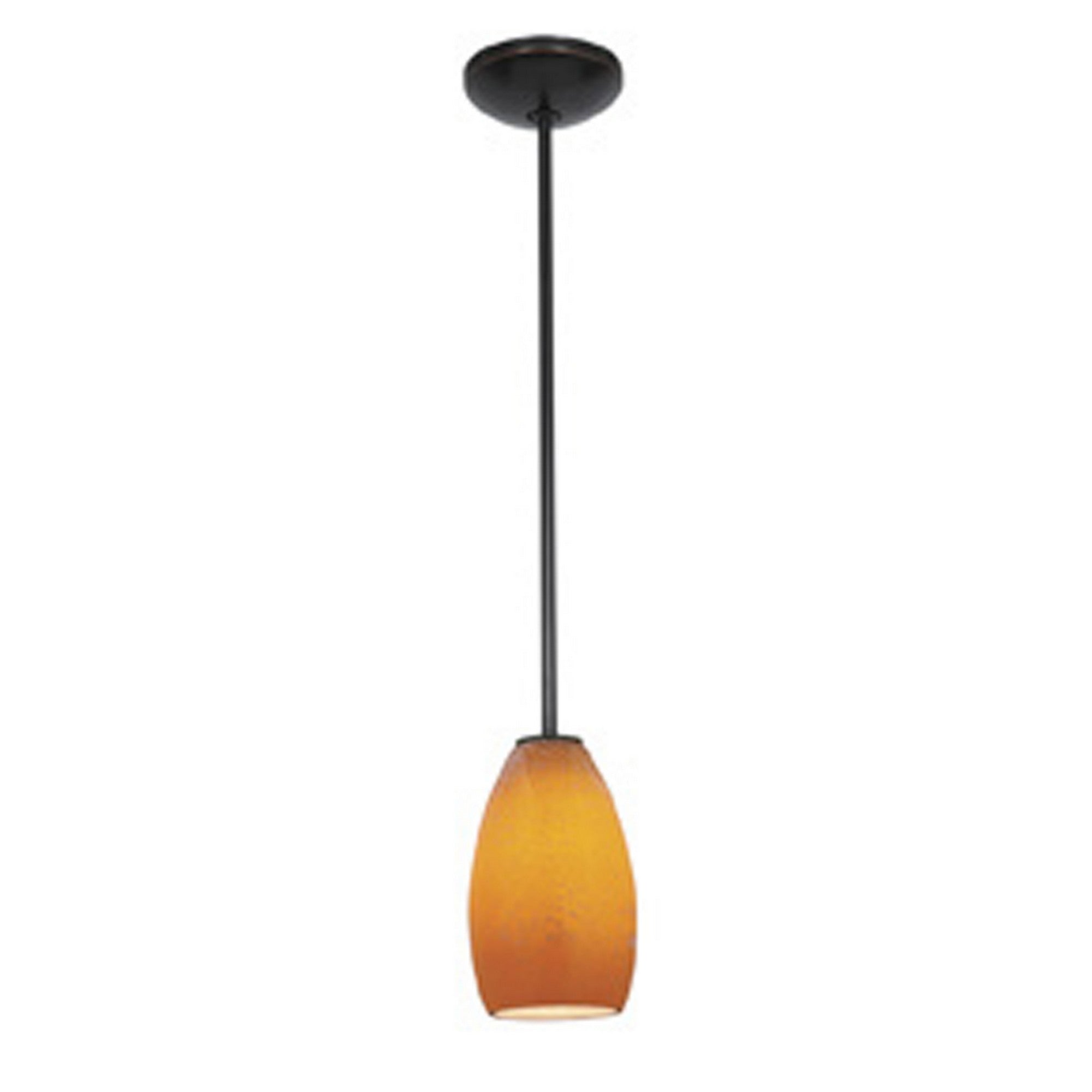 Champagne 9" Pendant, Oil Rubbed Bronze Finish, Maya Diffuser, Rod