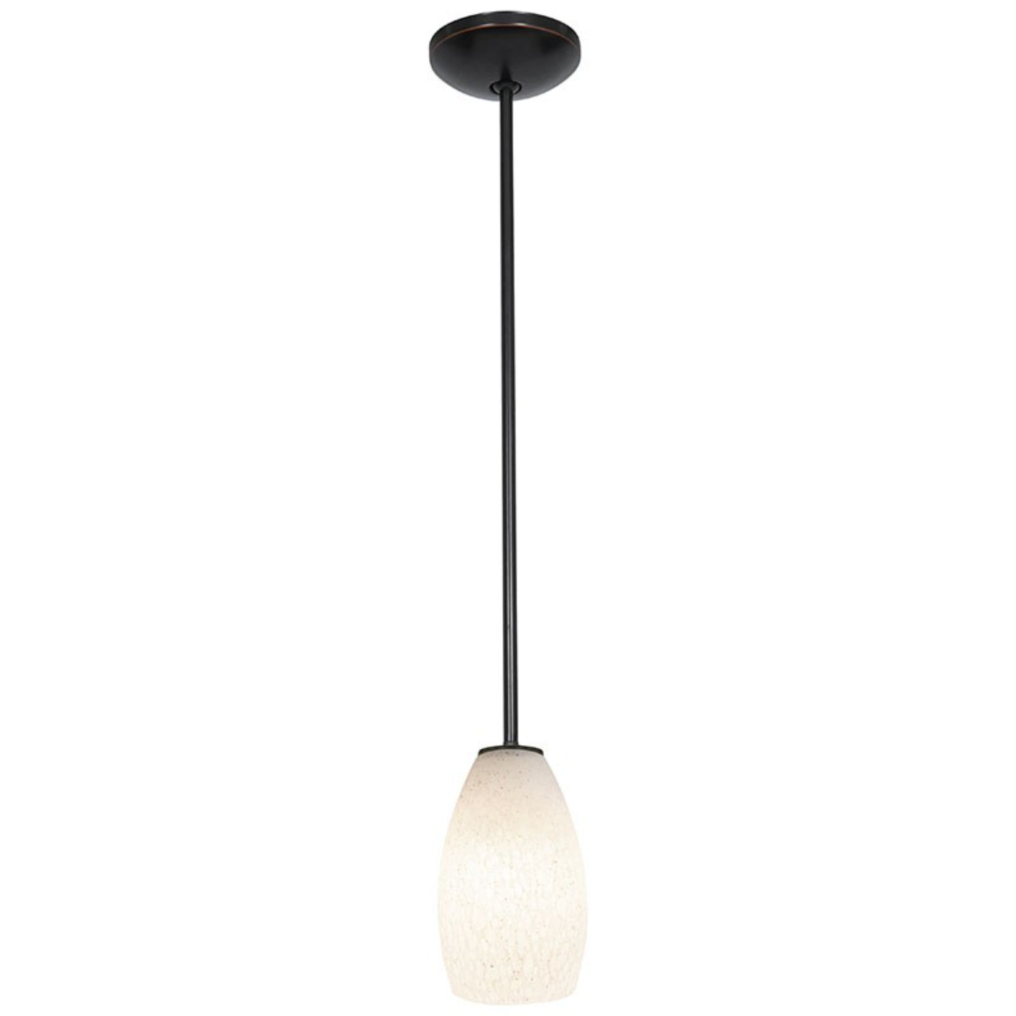 Champagne 9" Pendant, Oil Rubbed Bronze Finish, White Stone Diffuser, Rod