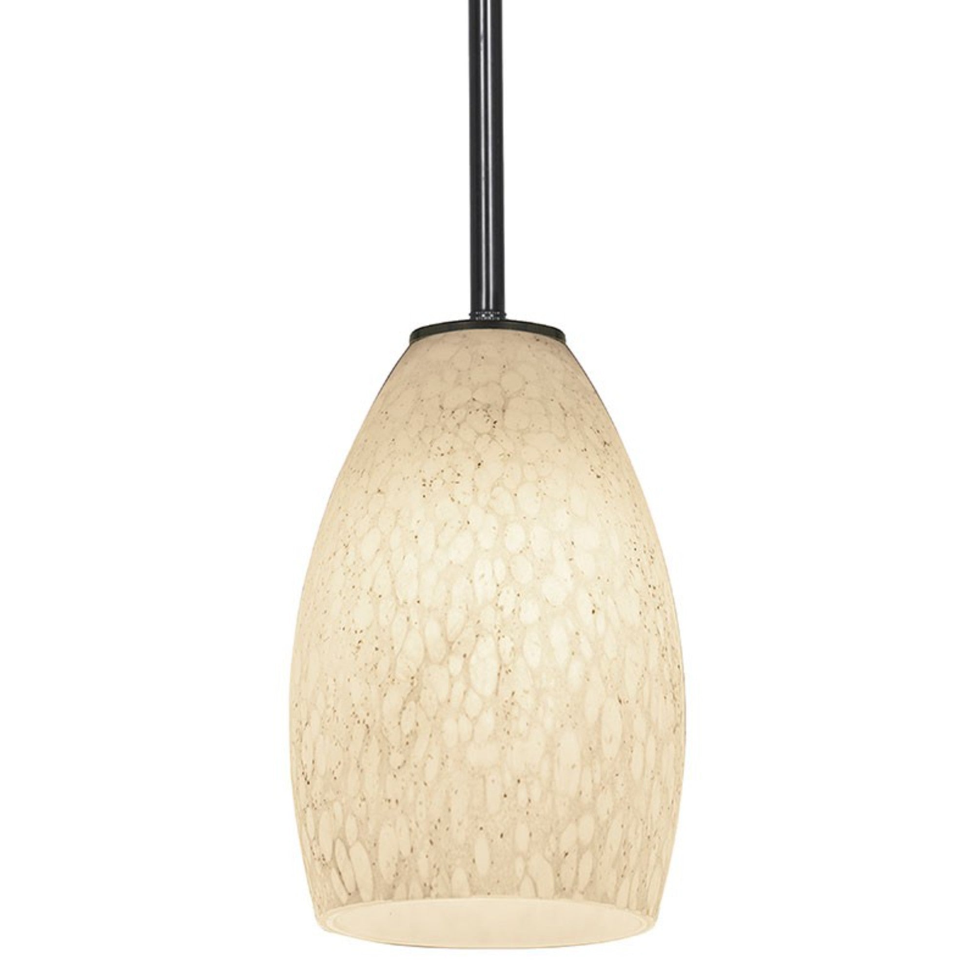 Champagne 9" Pendant, Oil Rubbed Bronze Finish, White Stone Diffuser, Rod