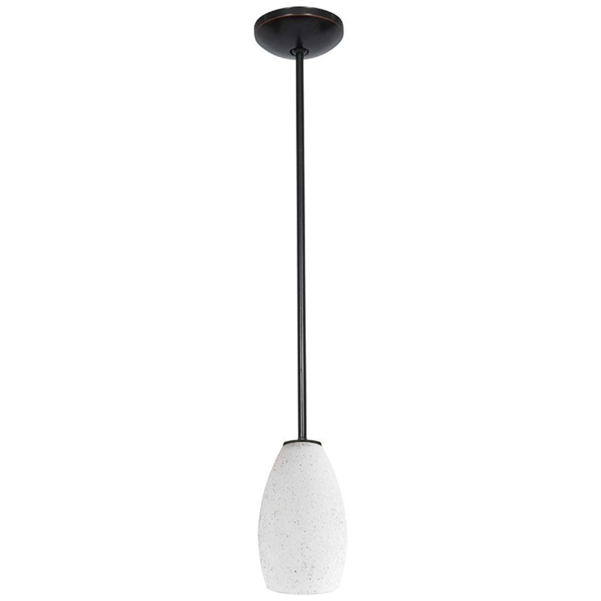 Champagne 9" Pendant, Oil Rubbed Bronze Finish, White Stone Diffuser, Rod