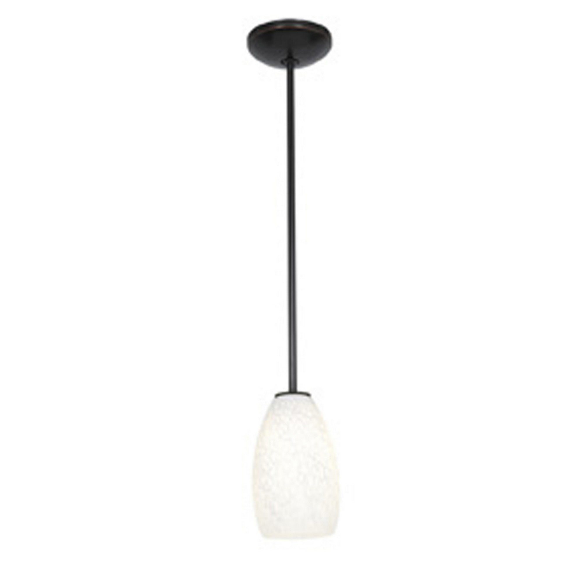 Champagne 9" Pendant, Oil Rubbed Bronze Finish, White Stone Diffuser, Rod