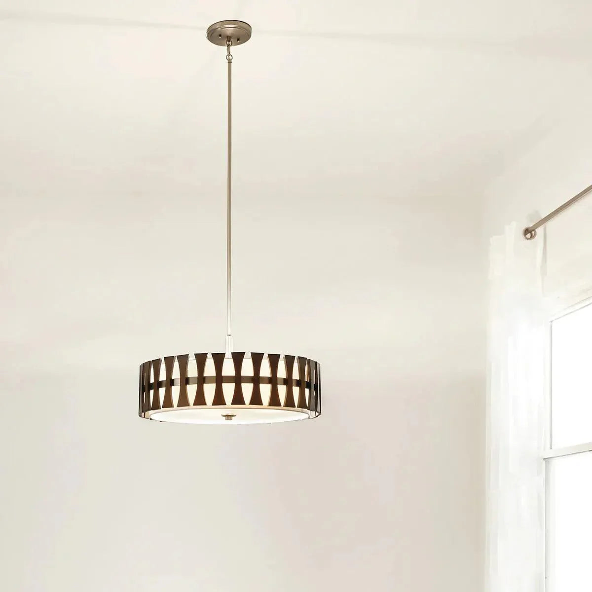Cirus Convertible Pendant/Semi flush Mount Light, Auburn Stained - Bees Lighting