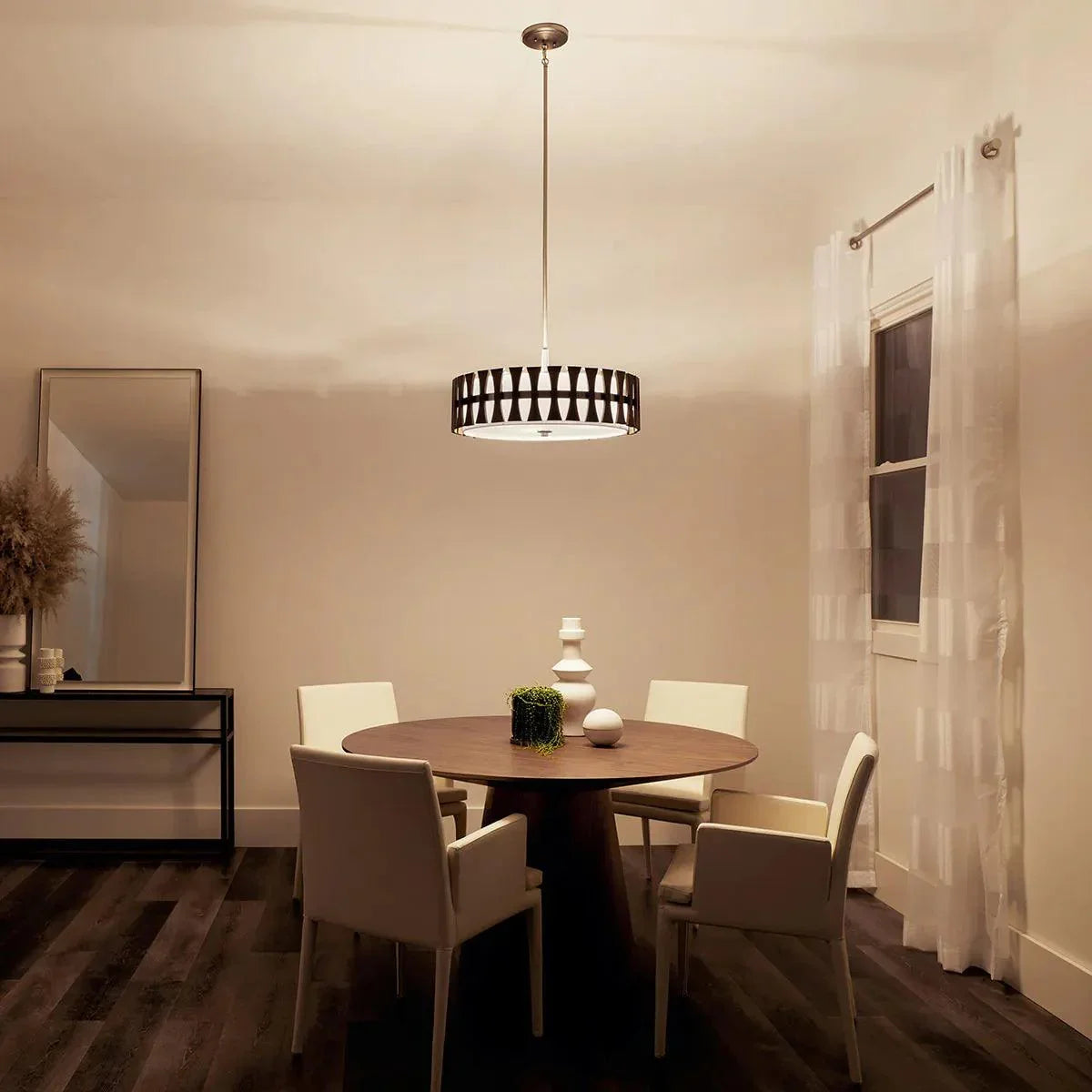 Cirus Convertible Pendant/Semi flush Mount Light, Auburn Stained - Bees Lighting