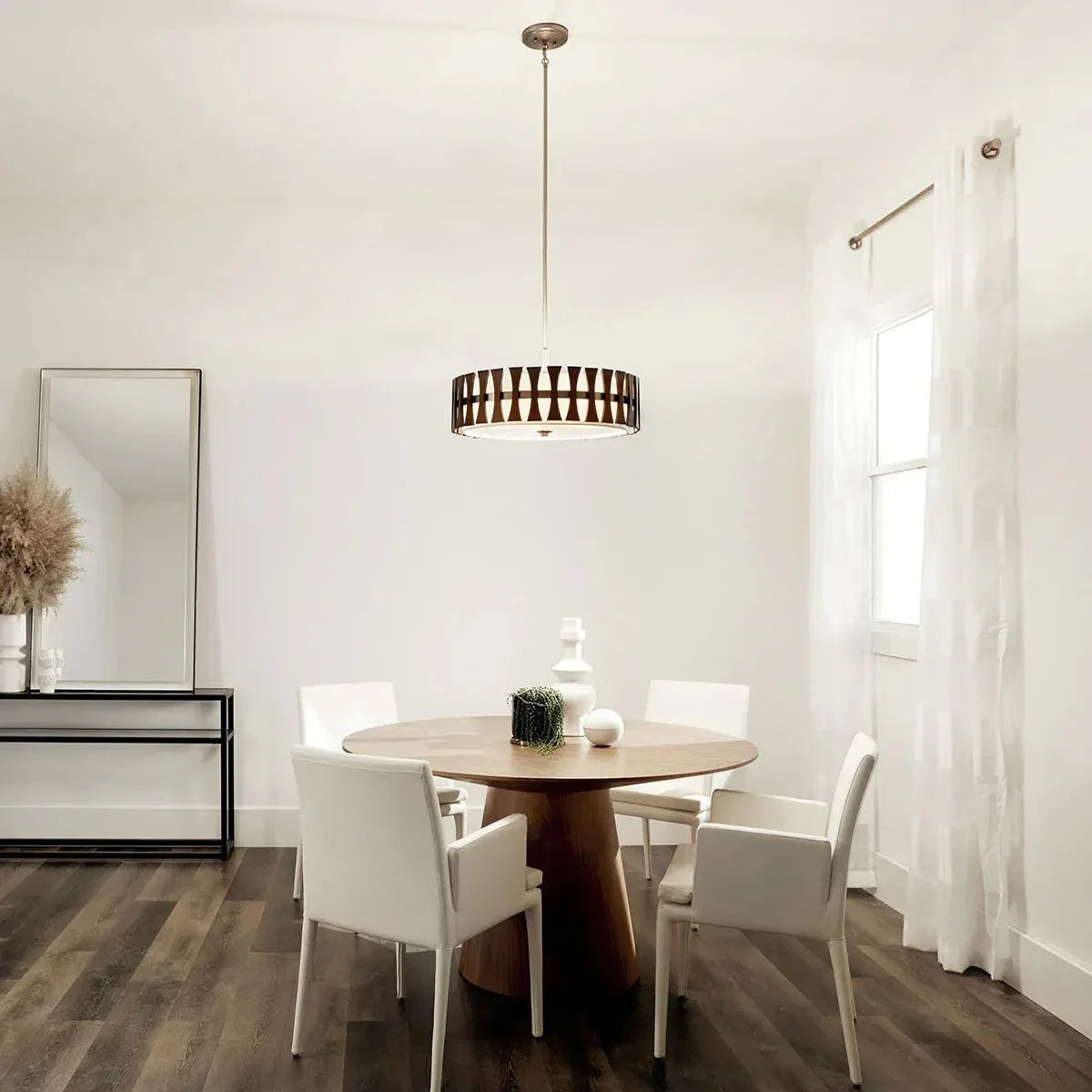 Cirus Convertible Pendant/Semi flush Mount Light, Auburn Stained - Bees Lighting