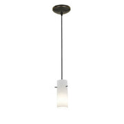 Cylinder 10" Pendant, Oil Rubbed Bronze Finish, Opal Diffuser, Cord - Bees Lighting