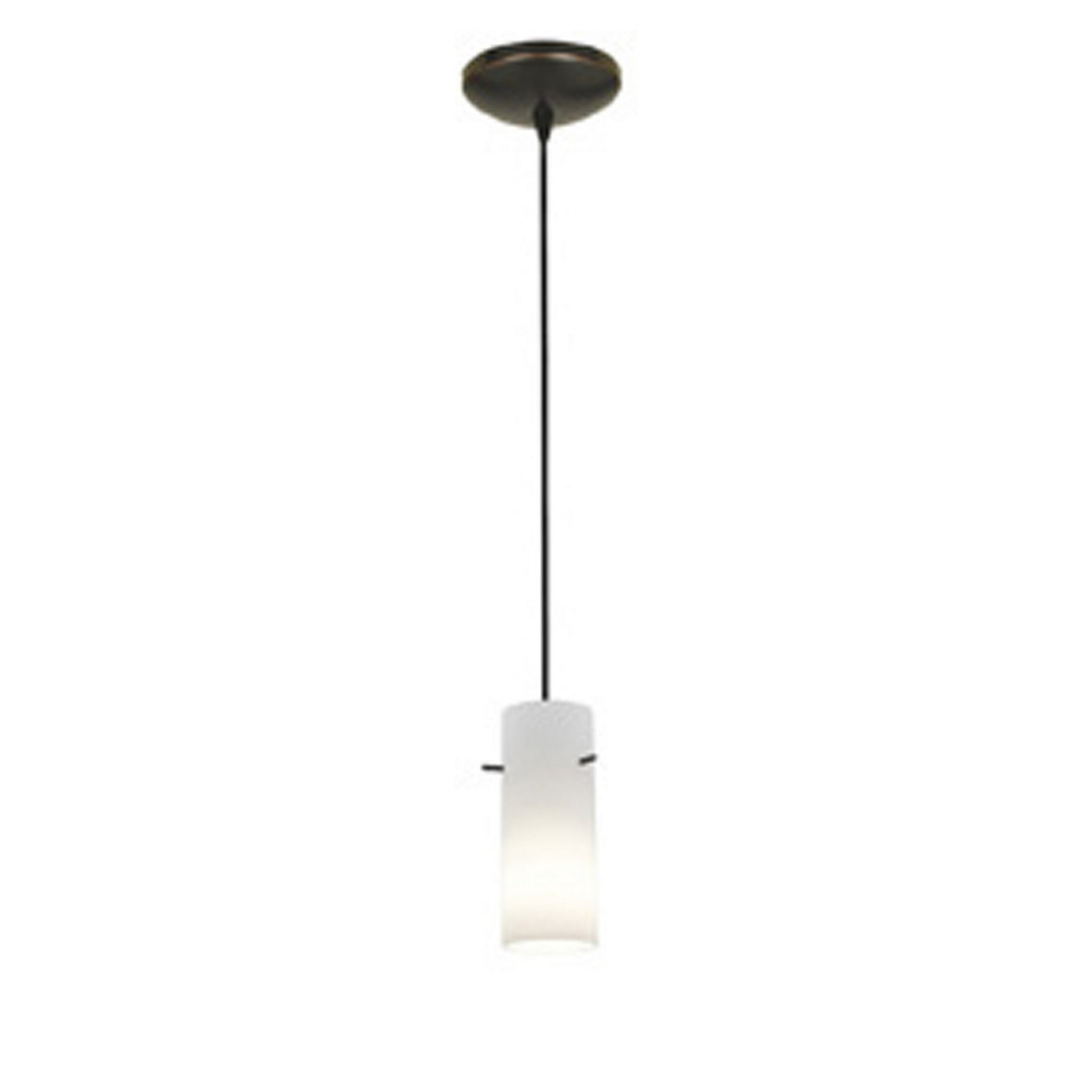 Cylinder 10" Pendant, Oil Rubbed Bronze Finish, Opal Diffuser, Cord - Bees Lighting