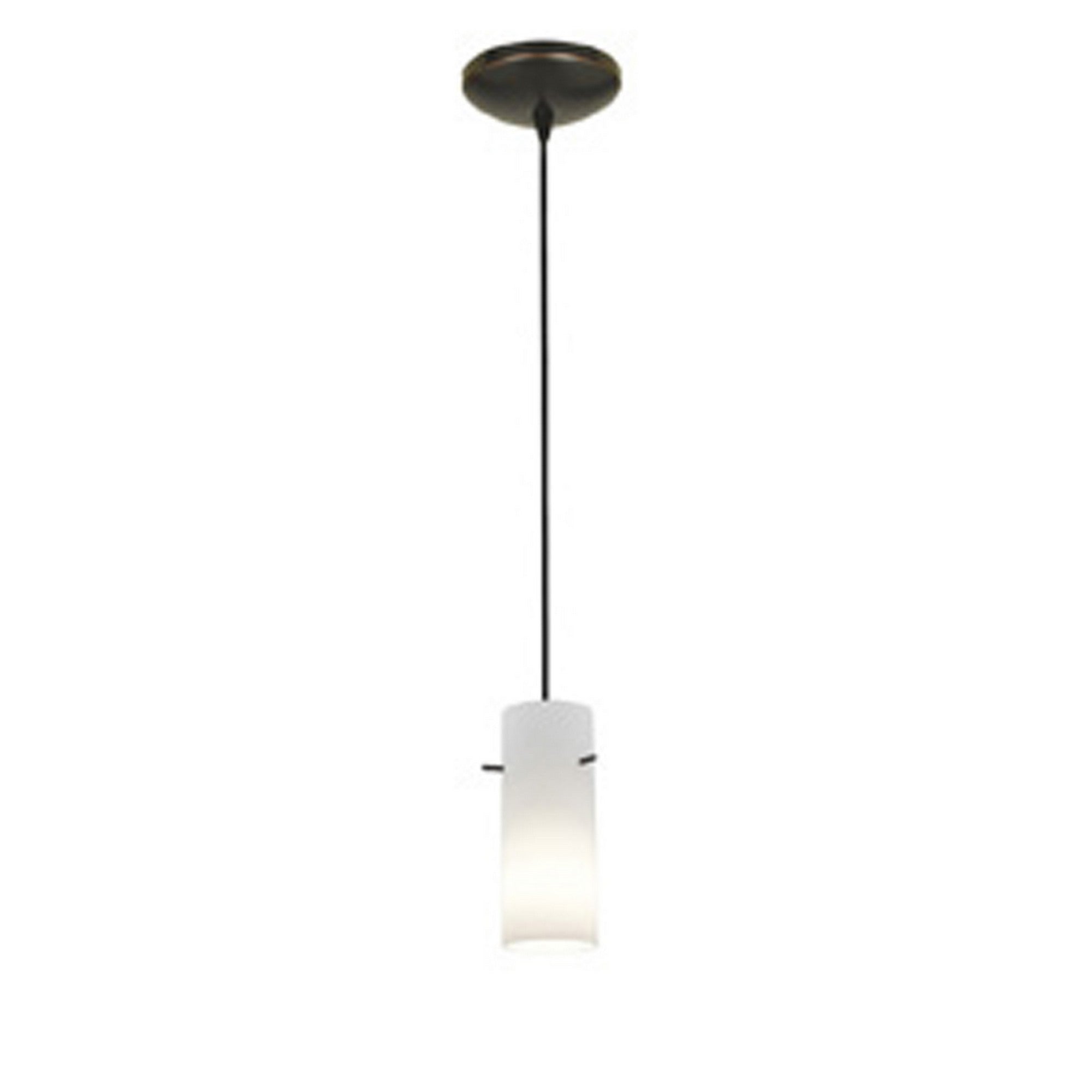 Cylinder 10" Pendant, Oil Rubbed Bronze Finish, Opal Diffuser, Cord - Bees Lighting