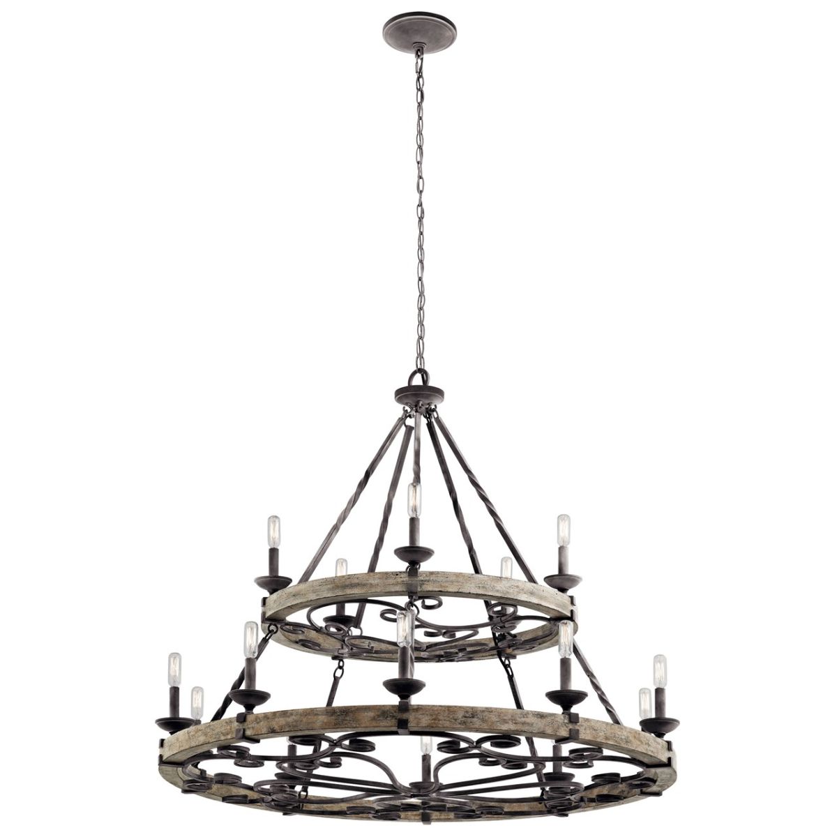 Taulbee 44 in. 15 Lights Chandelier Weathered Zinc finish