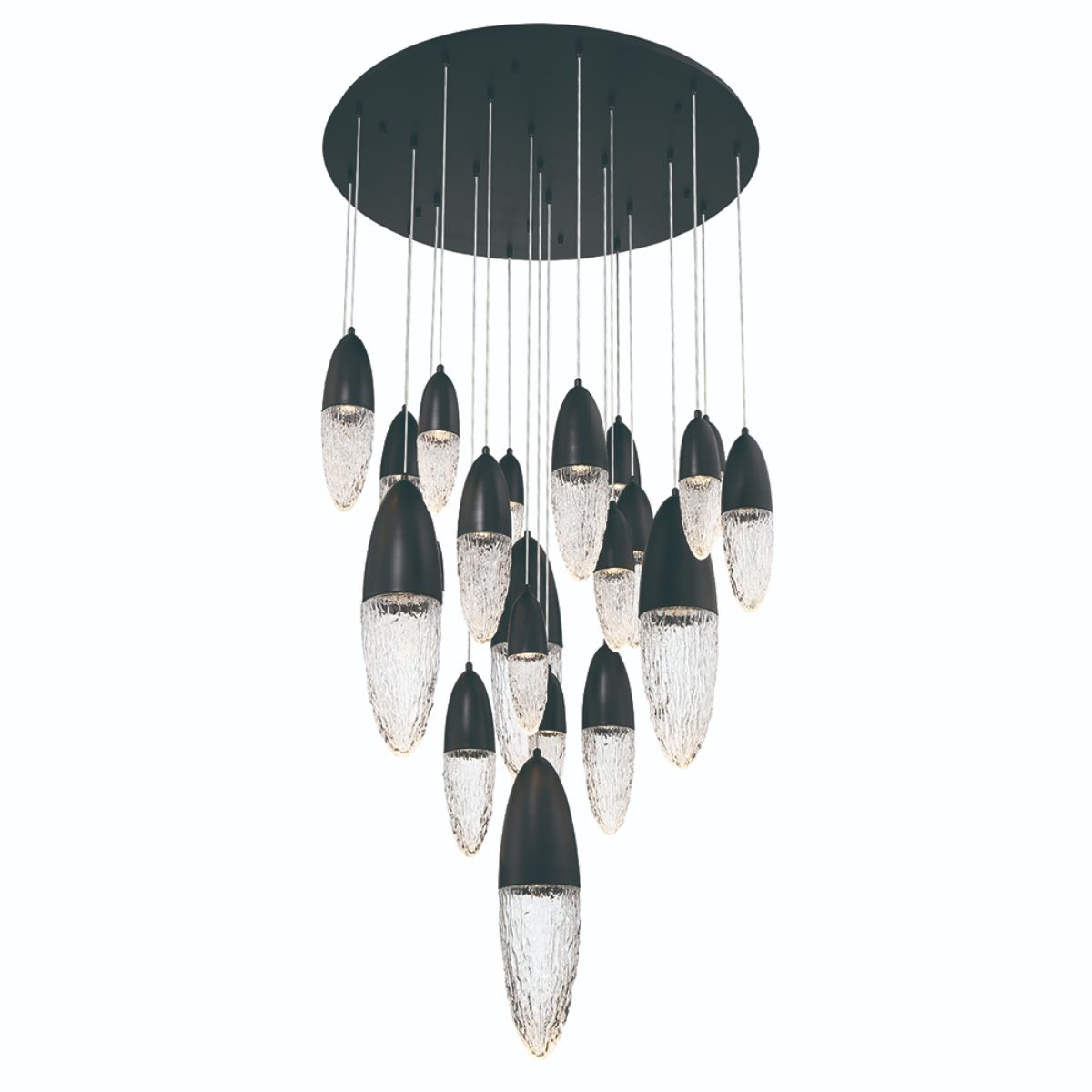 Ecrou 40 in. 22 Lights LED Chandelier Matte Black Finish - Bees Lighting