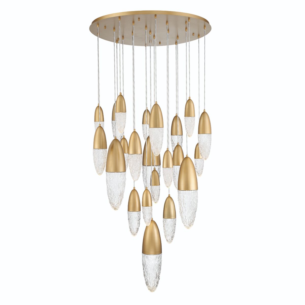 Ecrou 40 in. 22 Lights LED Chandelier Gold Finish - Bees Lighting