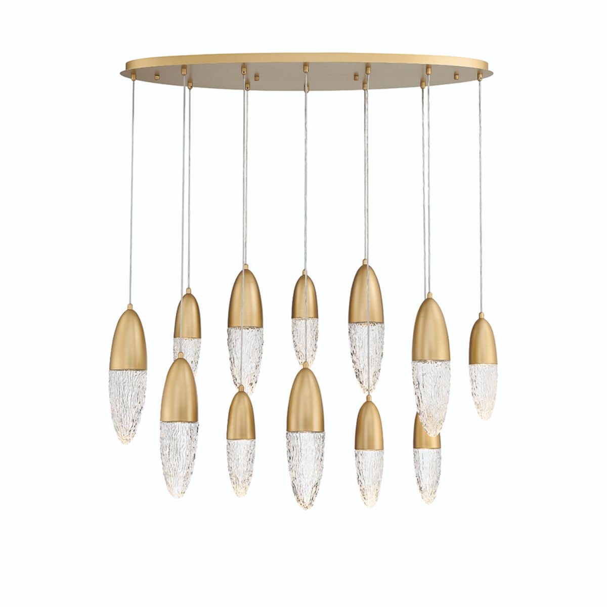 Ecrou 44 in. 12 Lights LED Chandelier Gold Finish - Bees Lighting