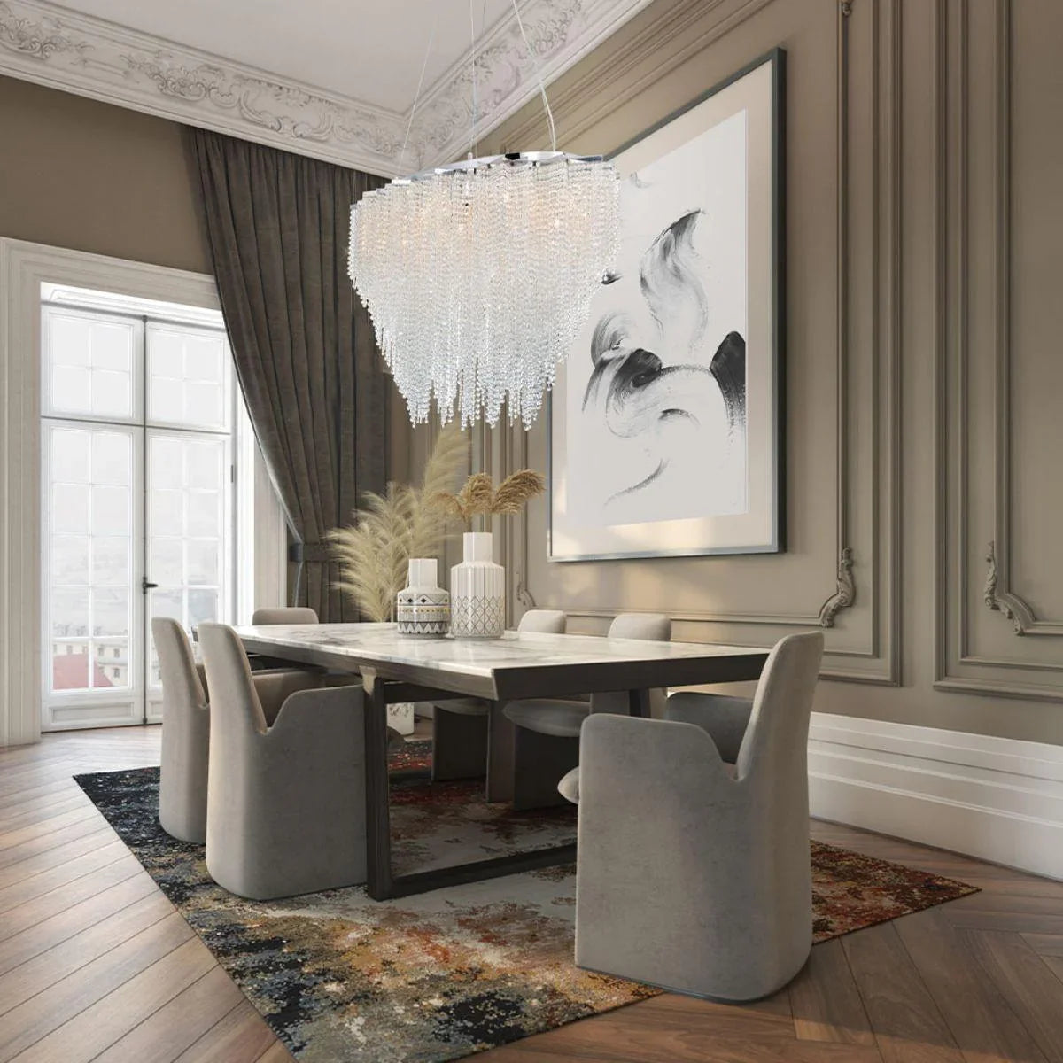 Cohen Chandelier Chrome Finish - Bees Lighting