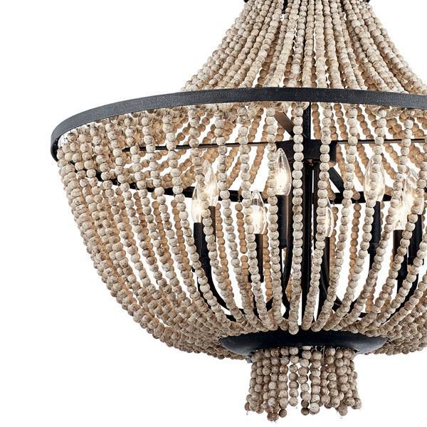 Brisbane 30 In 8 Lights Chandelier Black finish - Bees Lighting