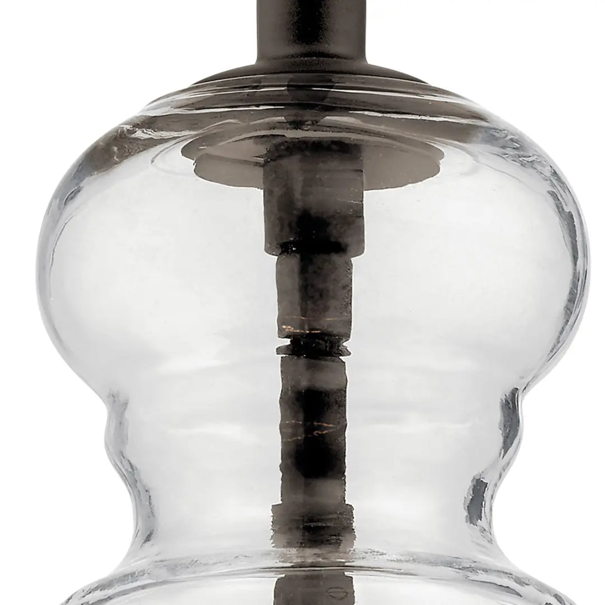 Riviera 13" 1-Light Pendant Light with Clear Ribbed Glass, Olde Bronze Finish - Bees Lighting