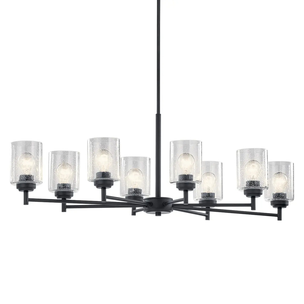 Winslow 45" 8-Light Chandelier, Black Finish - Bees Lighting