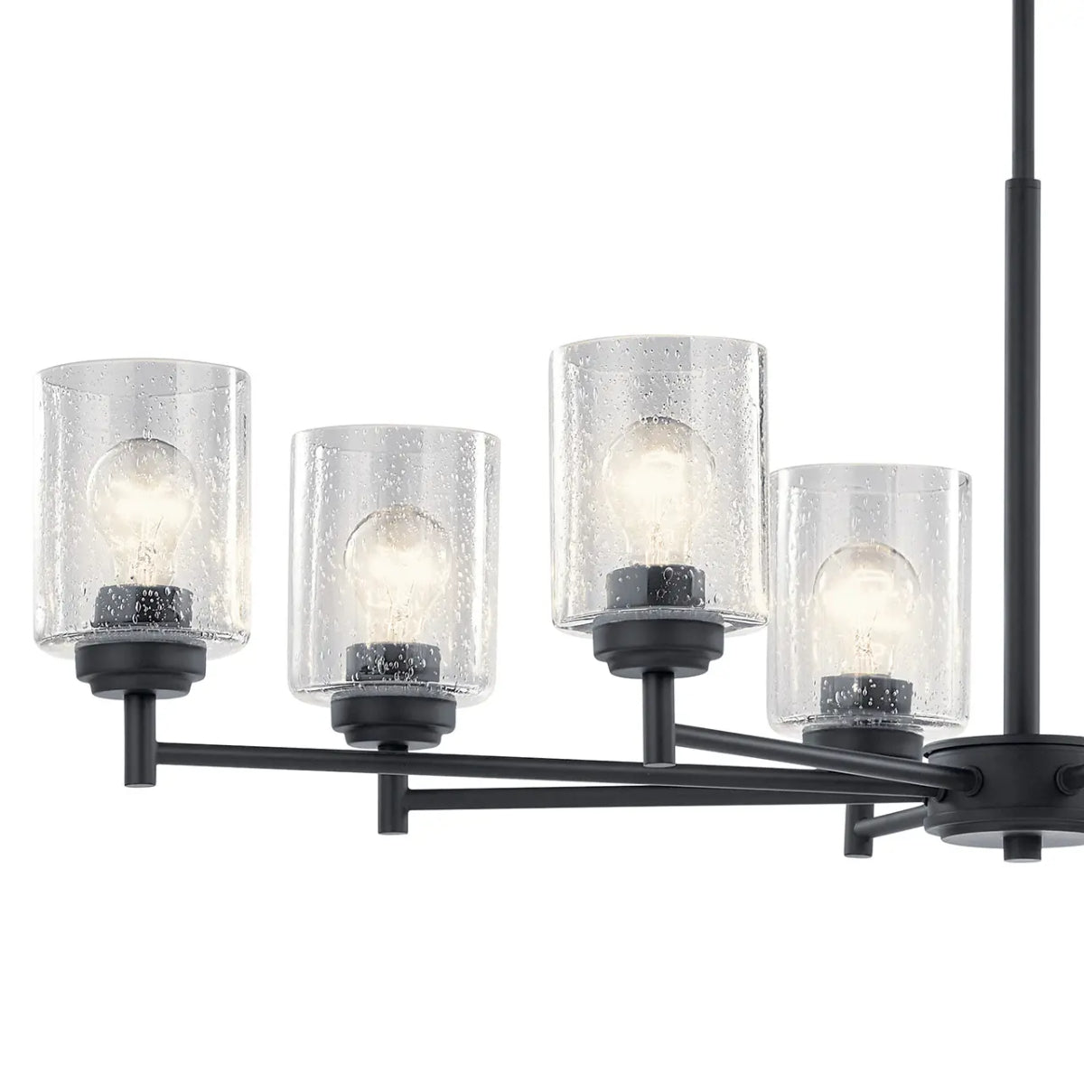 Winslow 45" 8-Light Chandelier, Black Finish - Bees Lighting