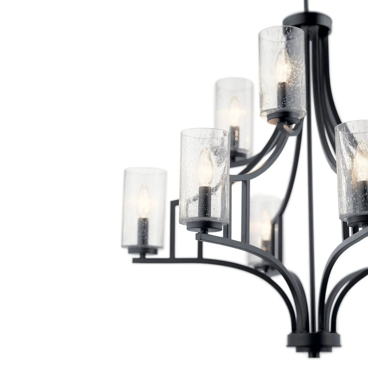 Vara 32" 9-Light Chandelier, Distressed Black Finish - Bees Lighting
