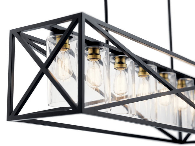 Moorgate 48 in. 7 Lights Linear Chandelier, Black - Bees Lighting