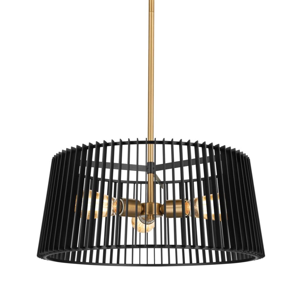 Linara 19 in. 3 Lights Convertible Pendant/Semi Flush Mount Light Black finish - Bees Lighting