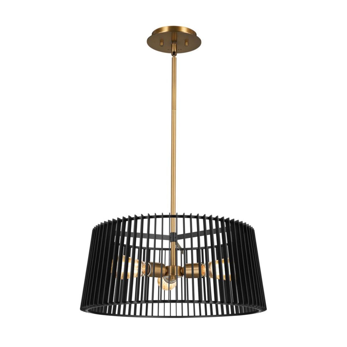 Linara 19 in. 3 Lights Convertible Pendant/Semi Flush Mount Light Black finish - Bees Lighting