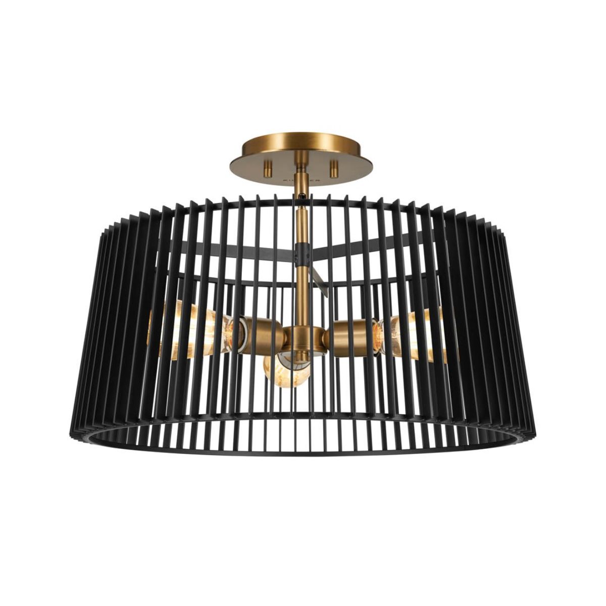 Linara 19 in. 3 Lights Convertible Pendant/Semi Flush Mount Light Black finish - Bees Lighting