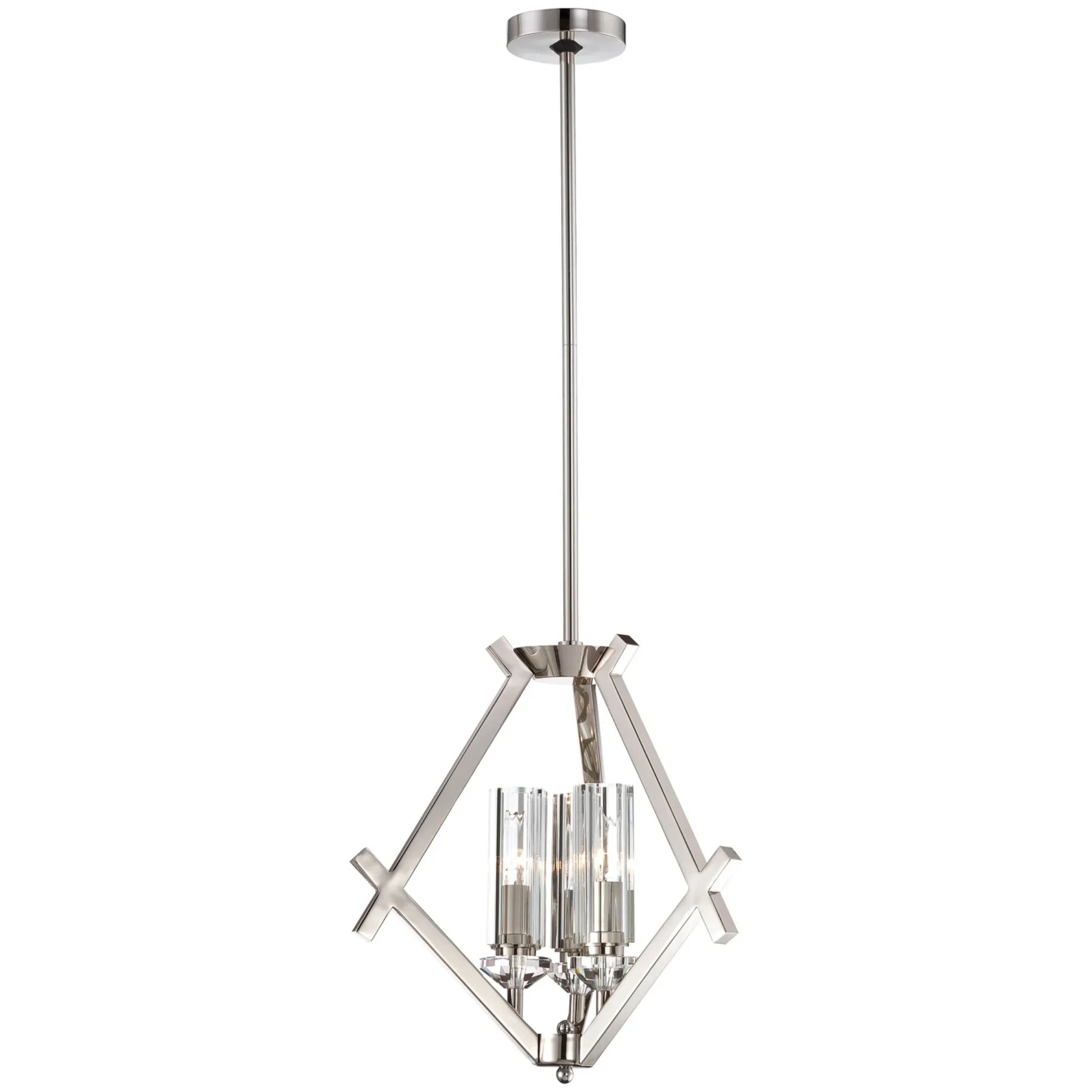 Fusano 18" 3-Light Chandelier, Polished Nickel Finish - Bees Lighting