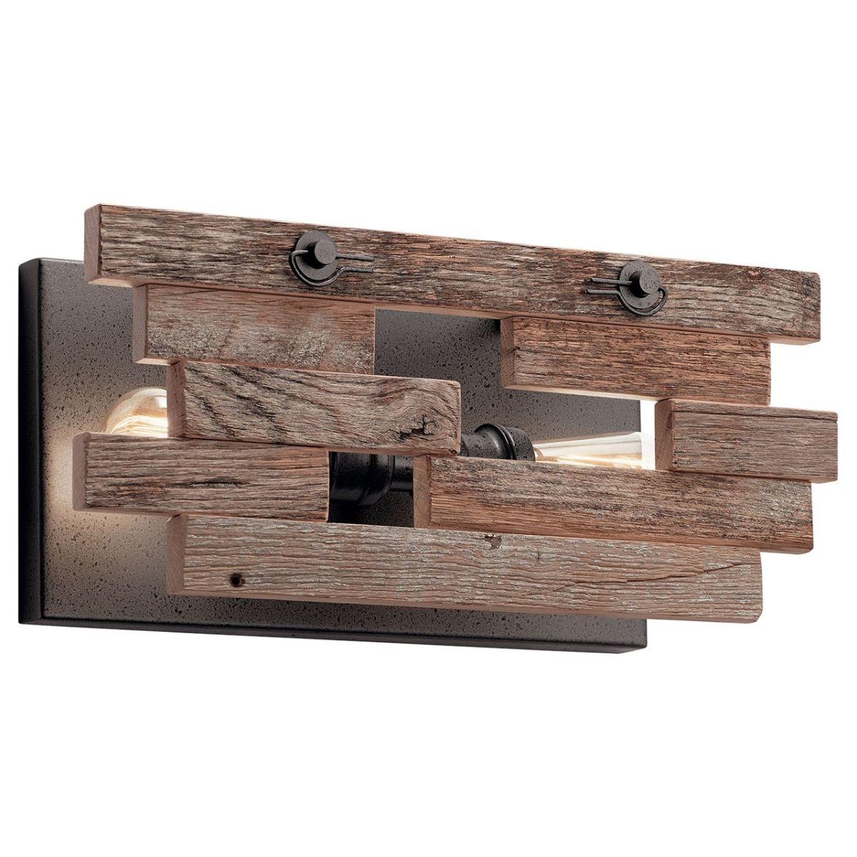 Cuyahoga Mill 18 In. 2 Lights Flush Mount Sconce Anvil Iron Finish