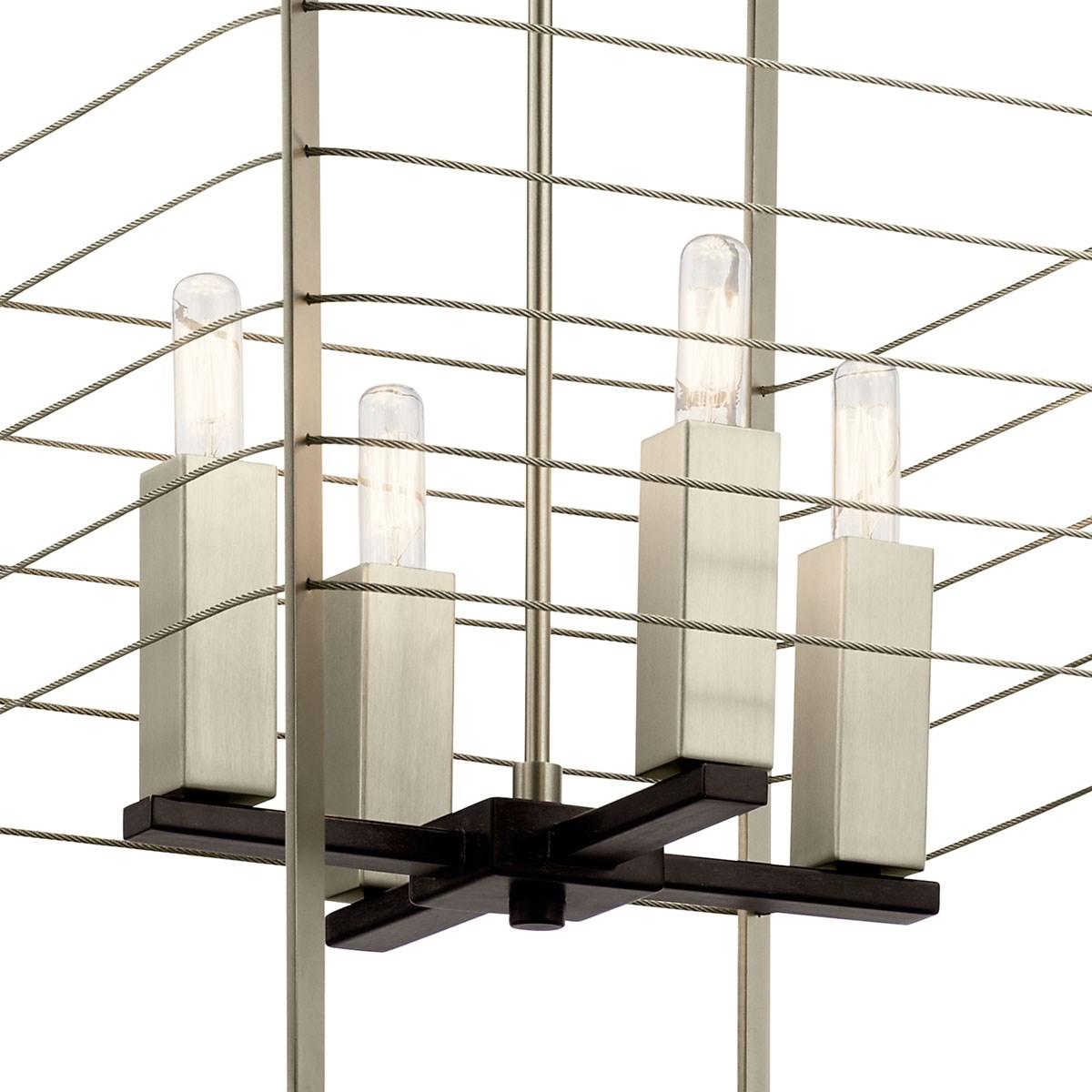 Lente 17 in. 4 Lights Pendant Light Oak Finish - Bees Lighting