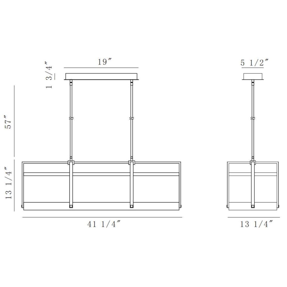 TYE 42 in. LED Chandelier Black Finish