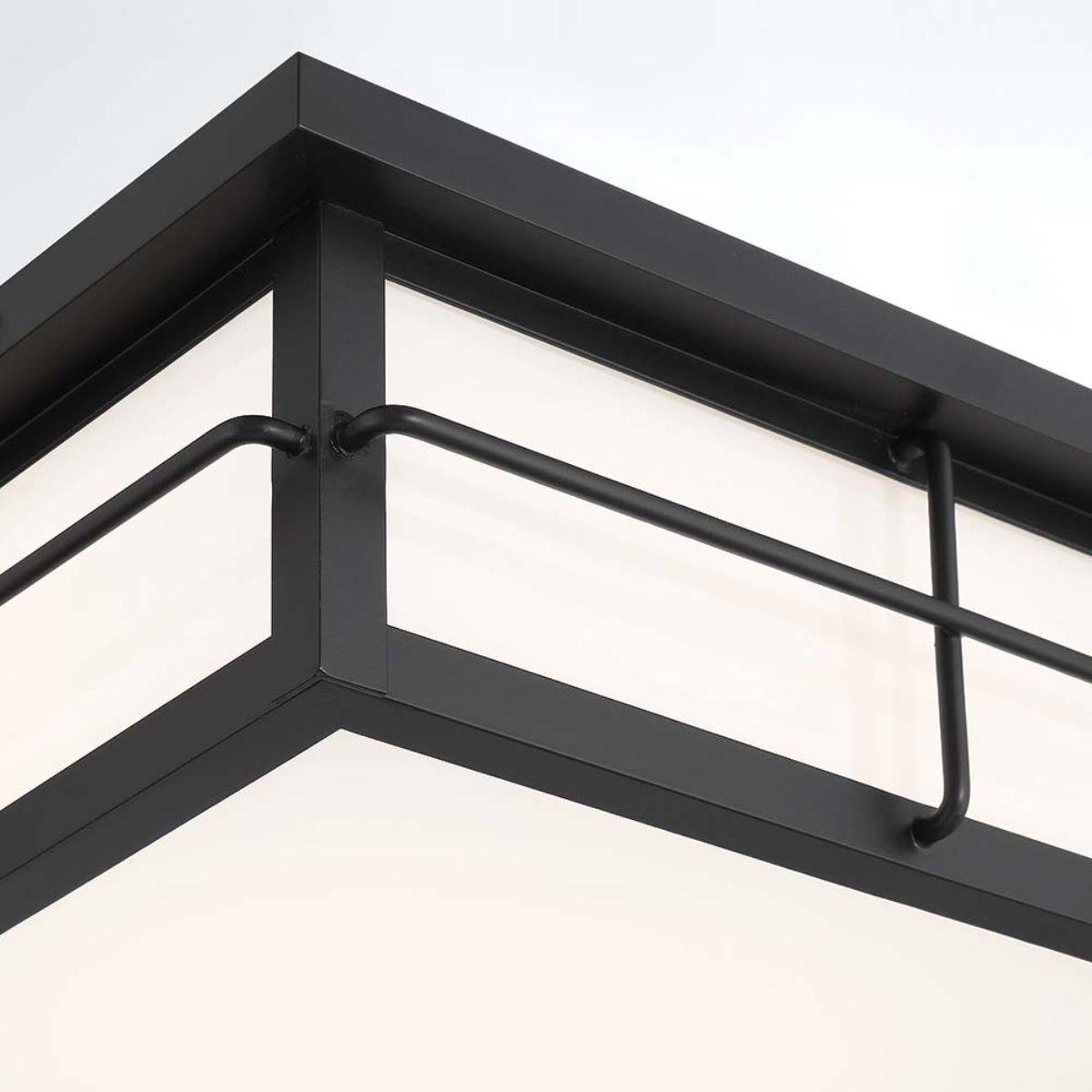 Bensa 13 In. LED Outdoor Flush Mount Black finish - Bees Lighting