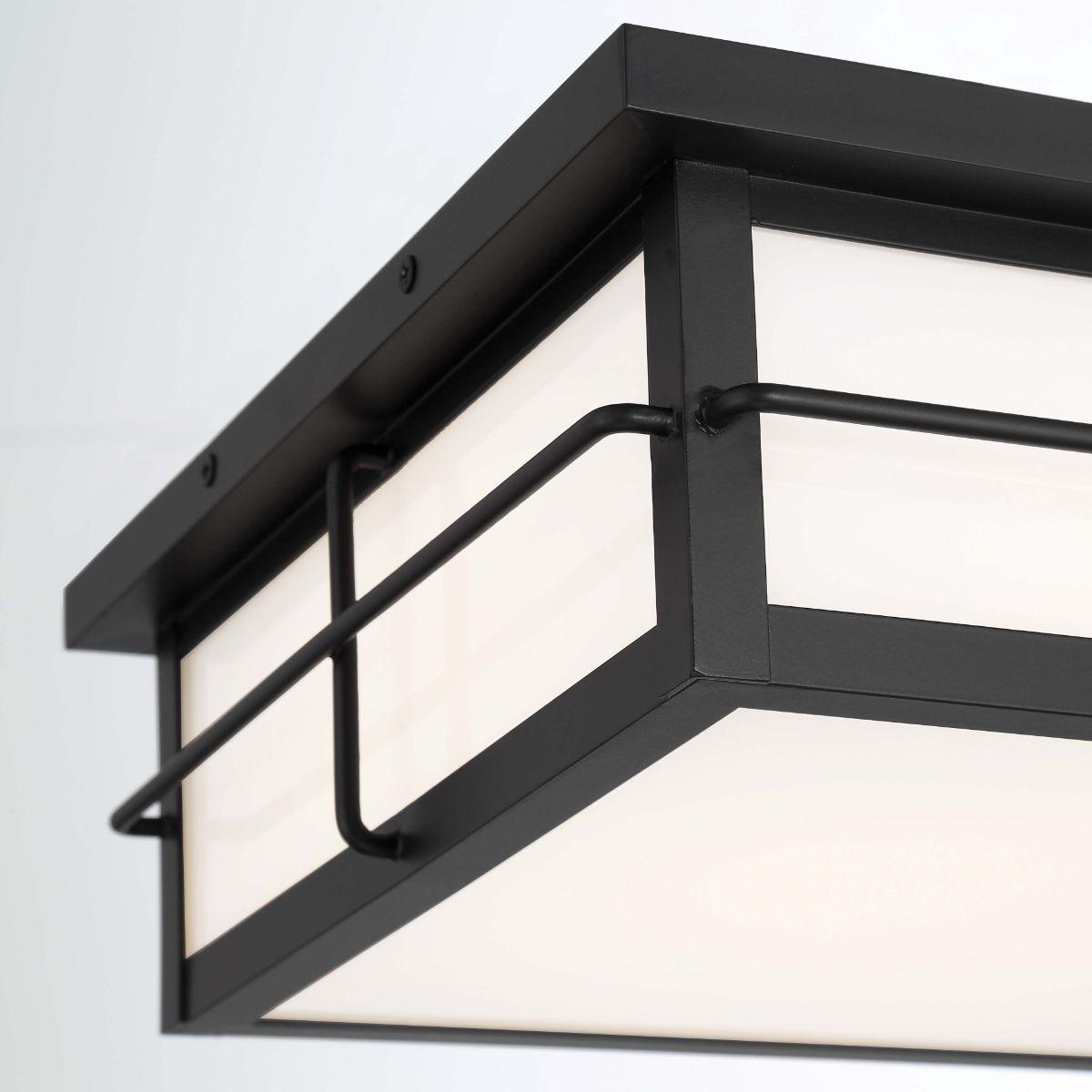 Bensa 13 In. LED Outdoor Flush Mount Black finish - Bees Lighting