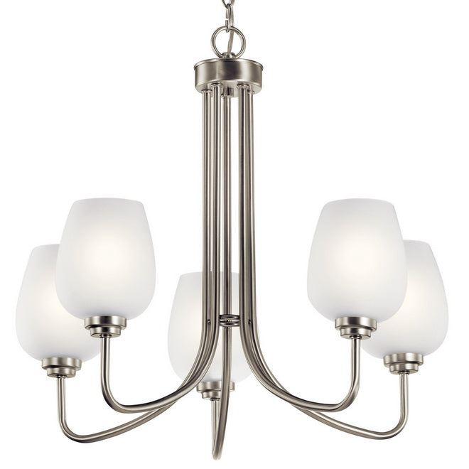 Valserrano 25 in. 5 Lights Chandelier with satin etched glass