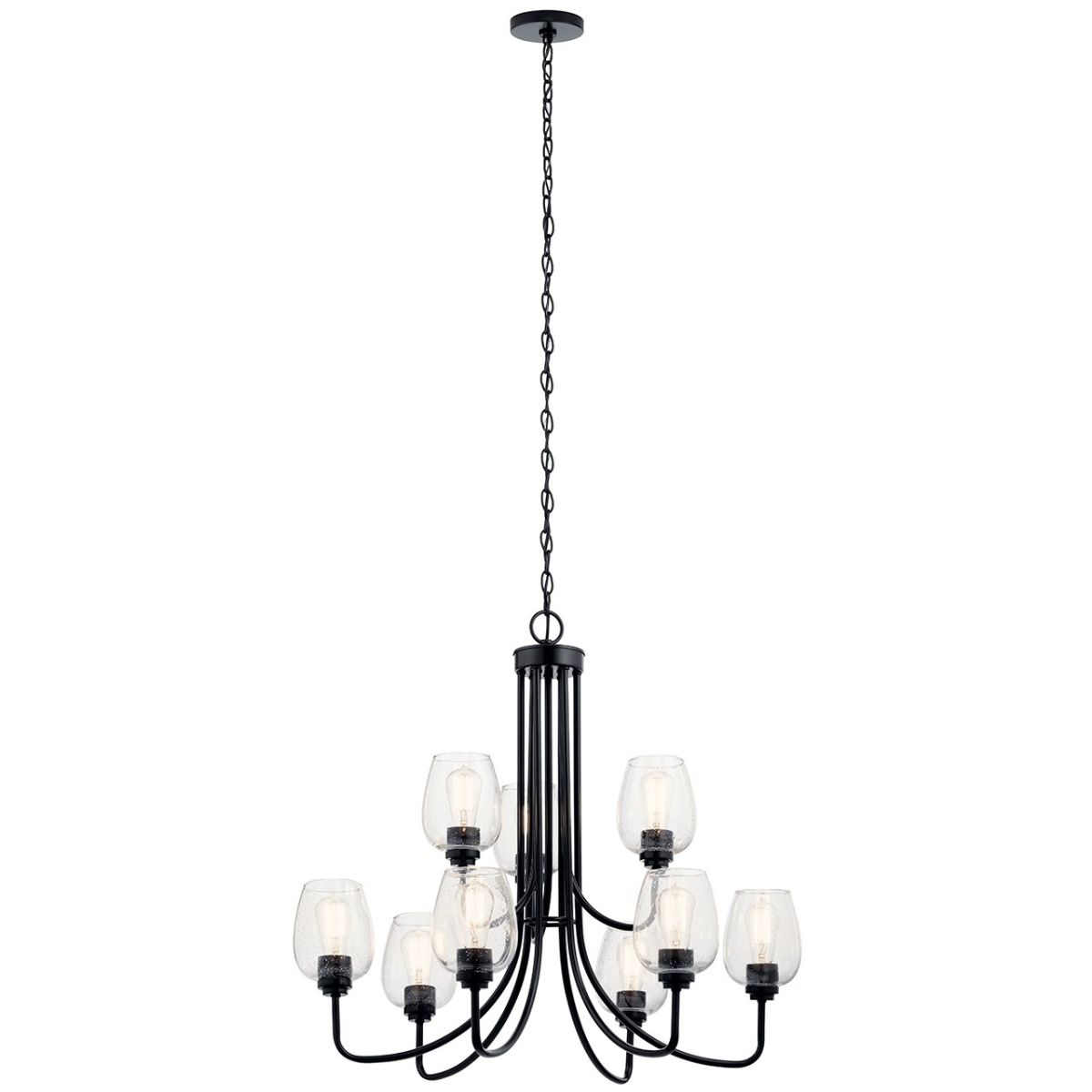 Valserrano 32 in. 9 Lights Chandelier with clear seeded glass