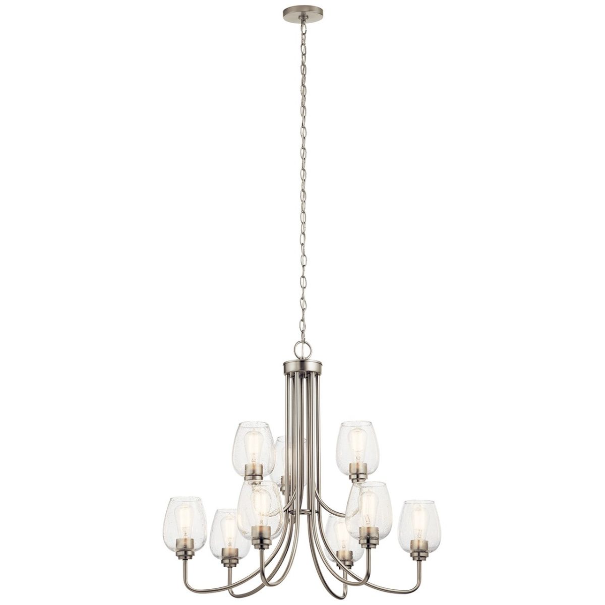 Valserrano 32 in. 9 Lights Chandelier with clear seeded glass