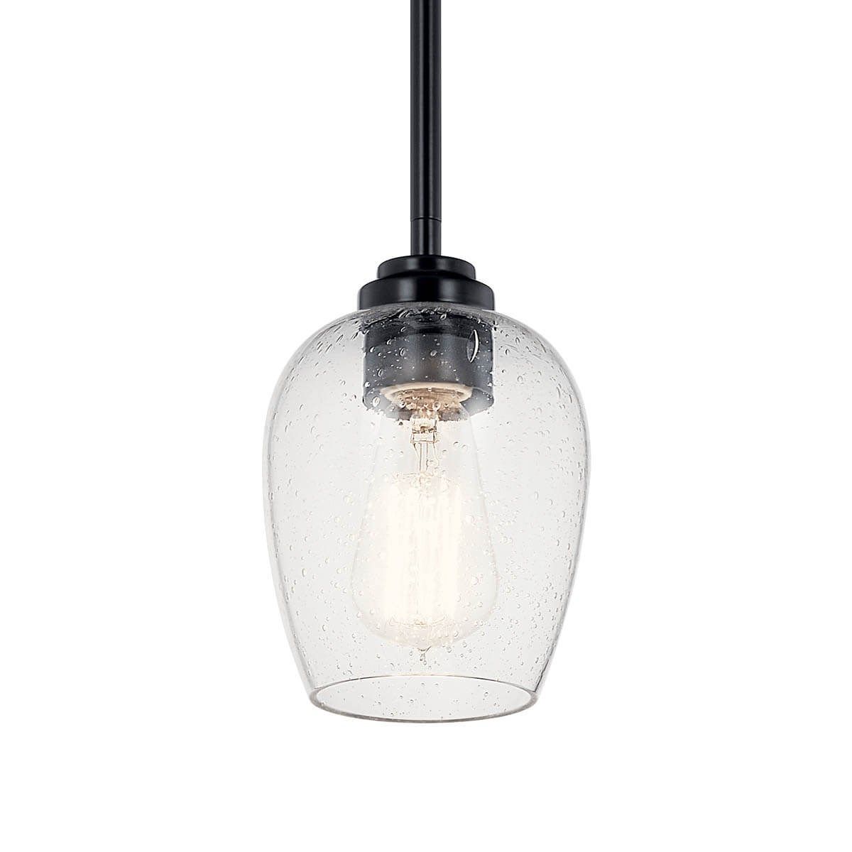 Valserrano 5 in. Pendant Light Black finish Clear Seeded - Bees Lighting