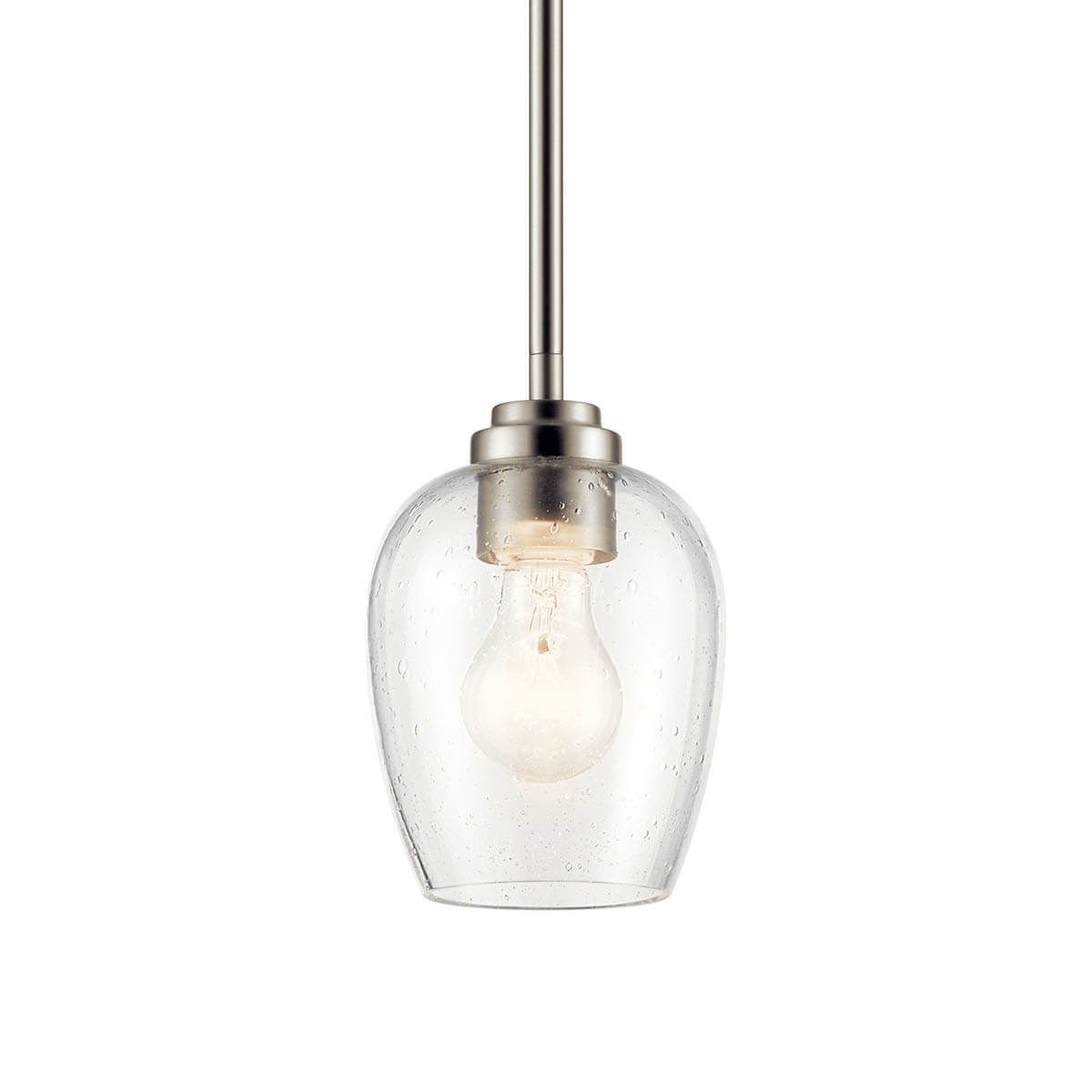Valserrano 5 in. Pendant Light Brushed Nickel finish Clear Seeded - Bees Lighting