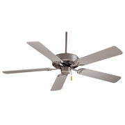 Contractor 42" Ceiling Fan with Pull Chain, Brushed Steel with Silver Blades - Bees Lighting