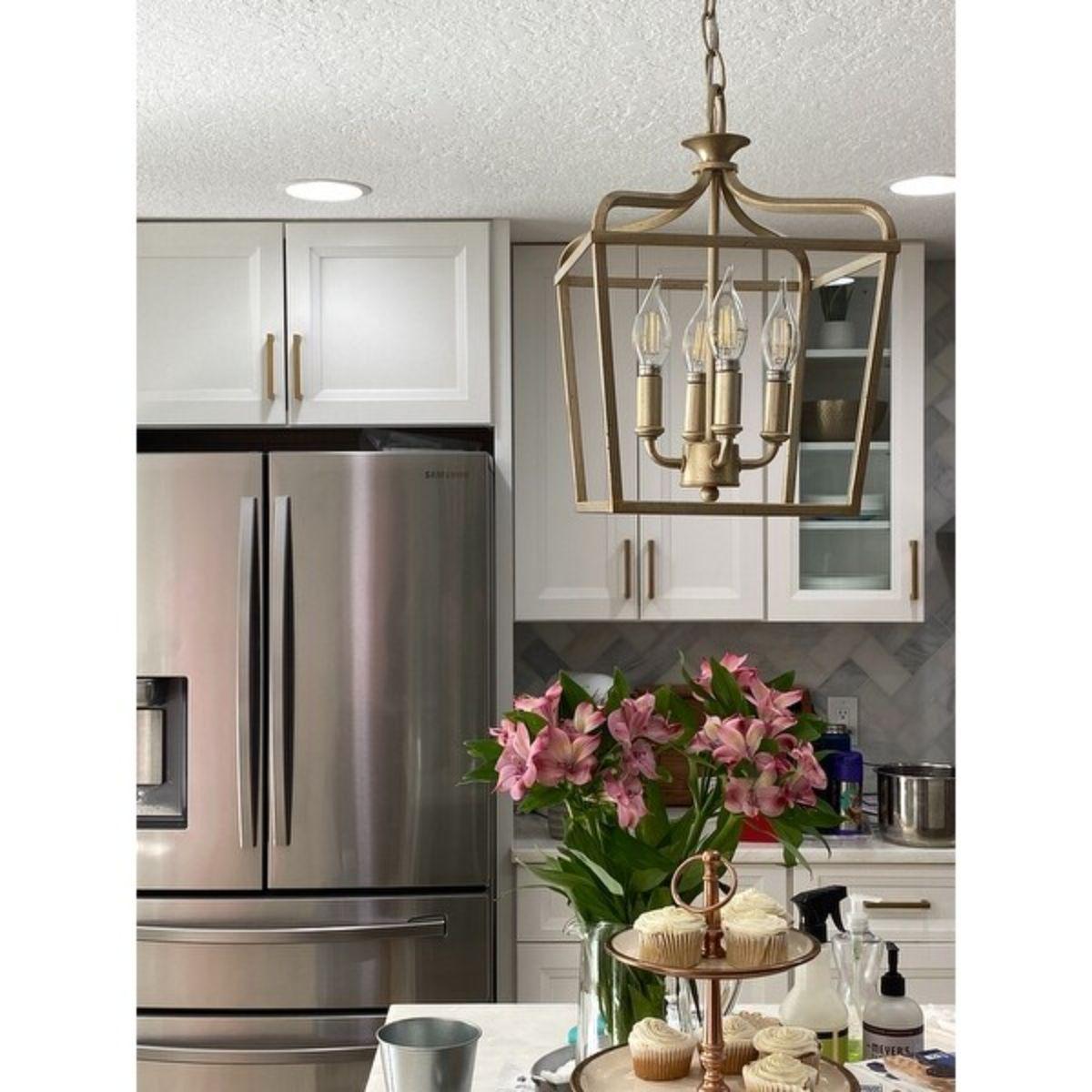 Laurel Estate 15 in. 4 Lights Semi flush Mount Light Gold finish - Bees Lighting