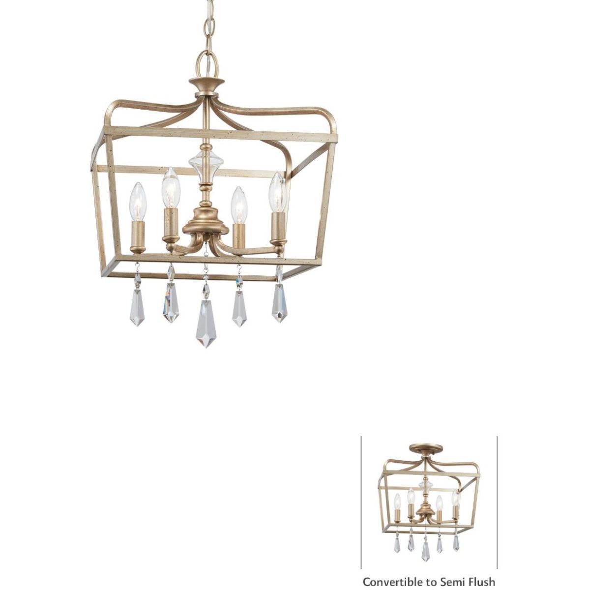 Laurel Estate 19 in. 4 Lights Semi flush Mount Light Gold finish - Bees Lighting