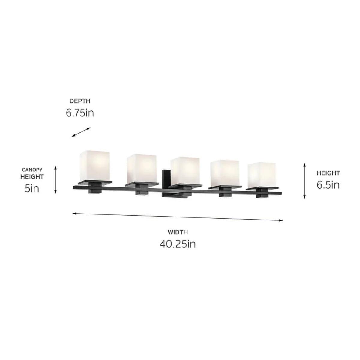 Tully 40 in 5 Lights Bathroom Vanity Light Black Finish - Bees Lighting