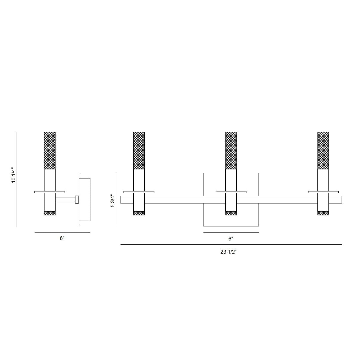 Torna 6 Lights 24 in. LED Vanity Light Polished Nickel Finish - Bees Lighting