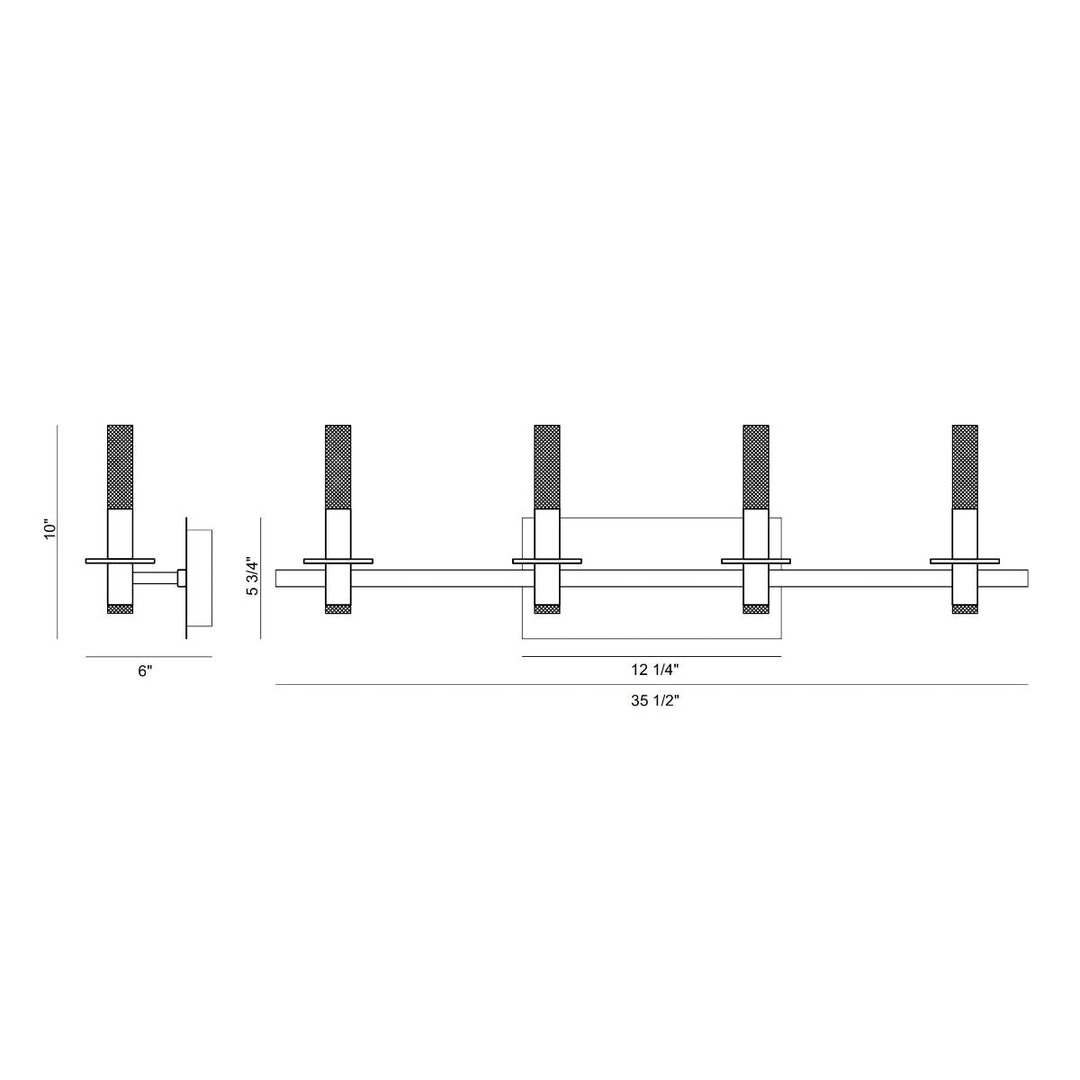 Torna 8 Lights 36 in. LED Vanity Light Gold Finish - Bees Lighting