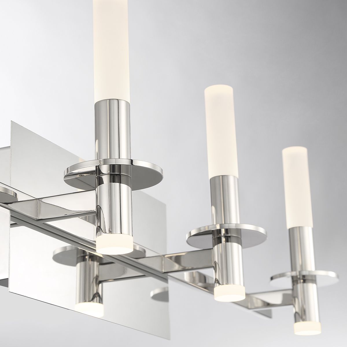 Torna 8 Lights 36 in. LED Vanity Light Polished Nickel Finish - Bees Lighting