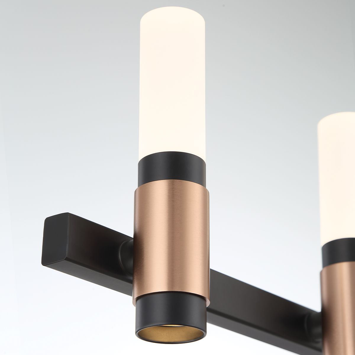Albany 12 Lights 27 in. LED Vanity Light Black & Brass Finish - Bees Lighting