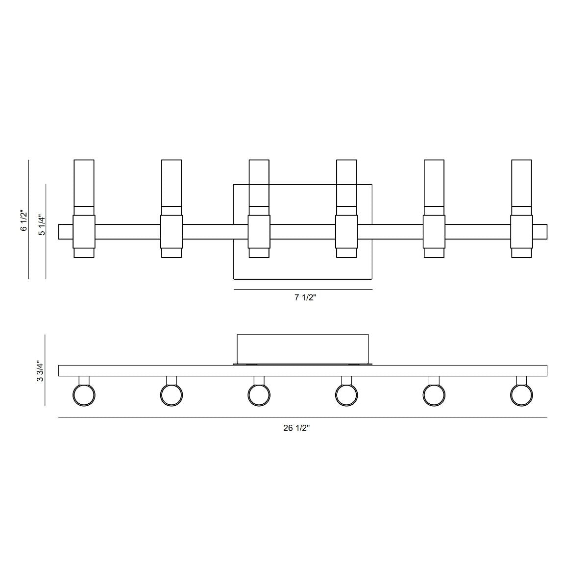 Albany 12 Lights 27 in. LED Vanity Light Black & Brass Finish - Bees Lighting