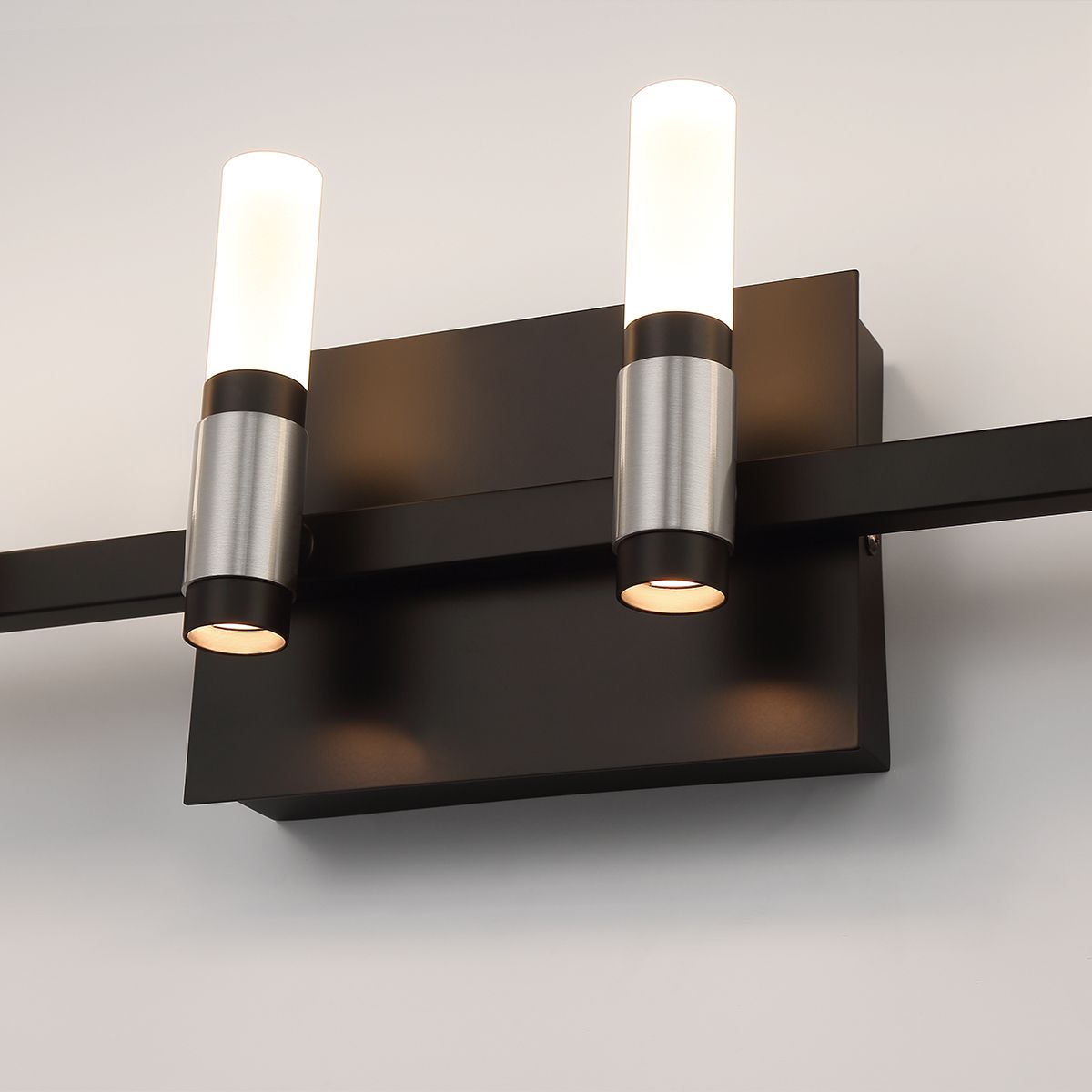 Albany 12 Lights 27 in. LED Vanity Light Black & Nickel Finish - Bees Lighting