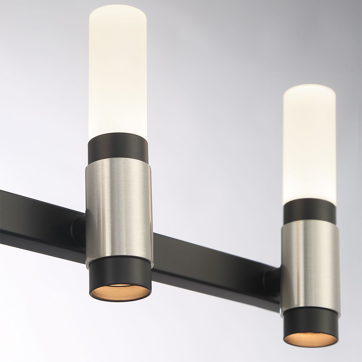 Albany 12 Lights 27 in. LED Vanity Light Black & Nickel Finish - Bees Lighting