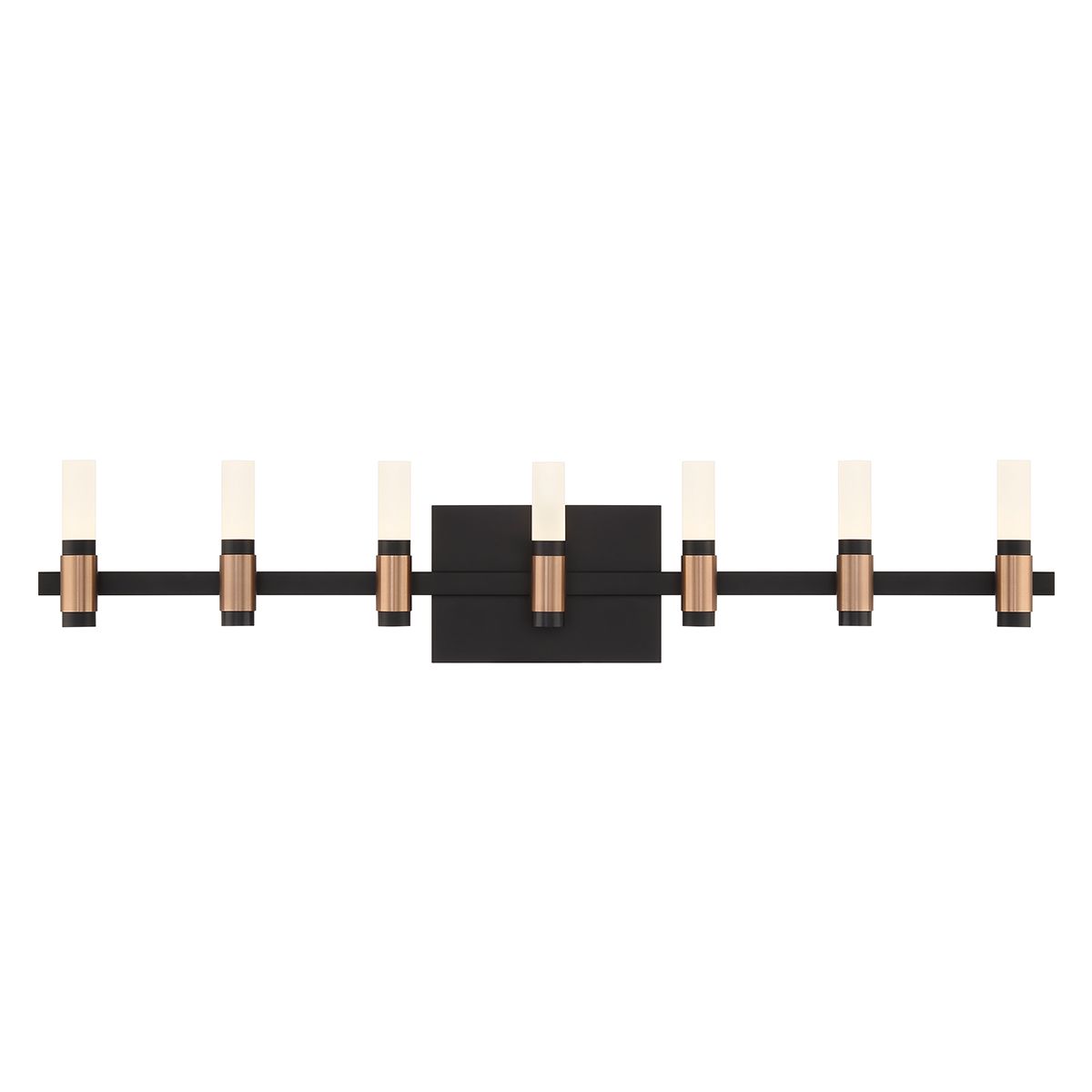 Albany 14 Lights 32 in. LED Vanity Light Black & Brass Finish - Bees Lighting