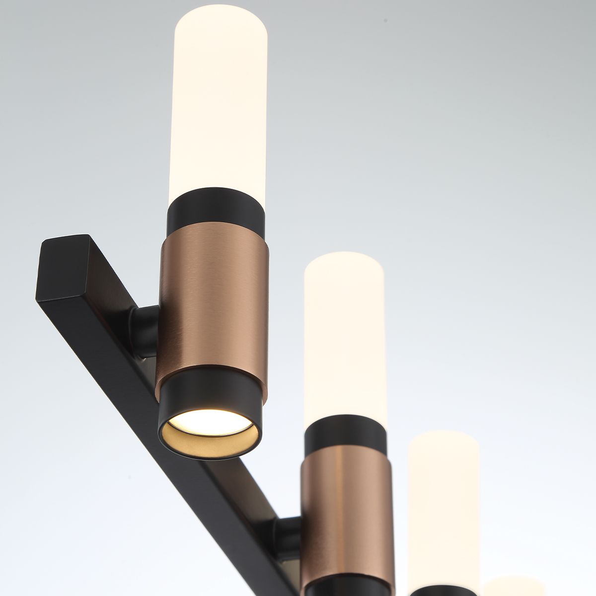 Albany 14 Lights 32 in. LED Vanity Light Black & Brass Finish - Bees Lighting